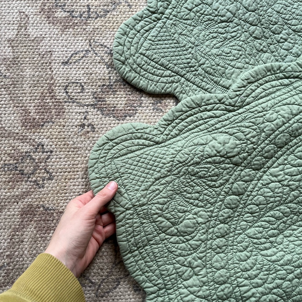 Sage Scalloped Pillow Shams - Picture 2 of 2